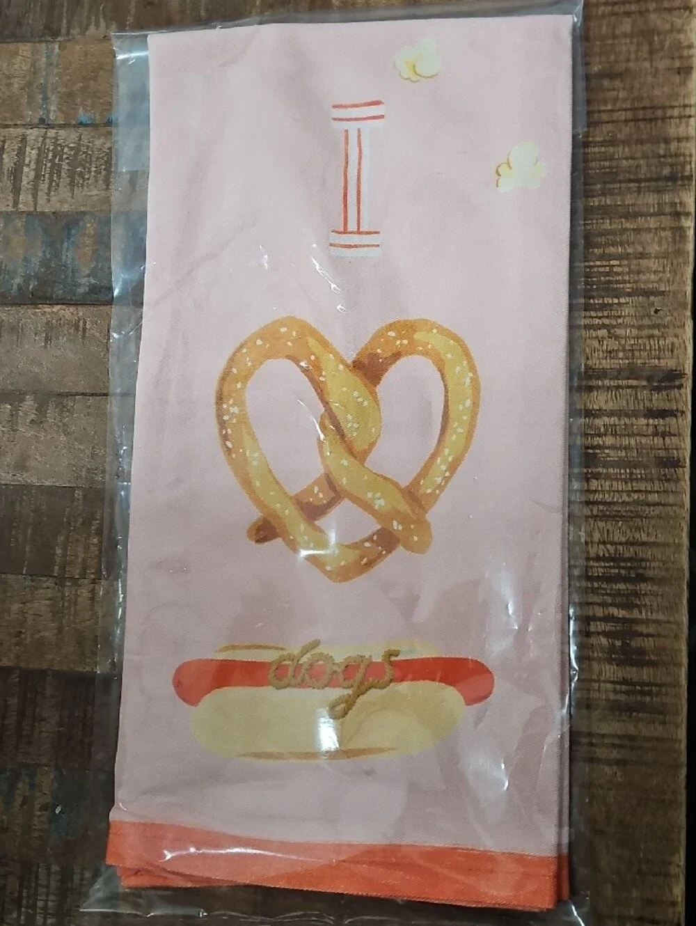 Anthropologie I Love Dogs Pretzel Dish Towel, NWT